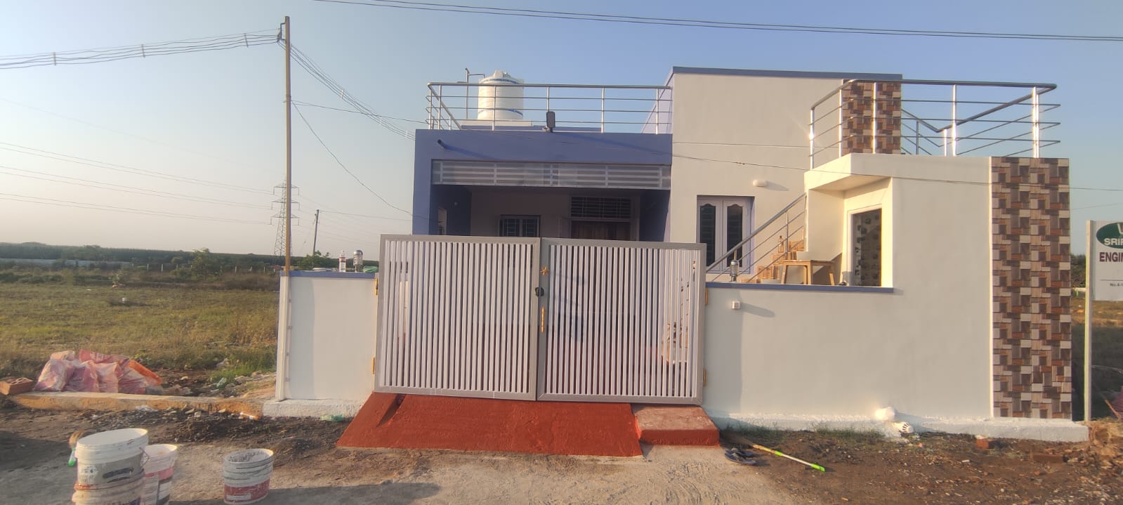 Front facade of a newly built independent home